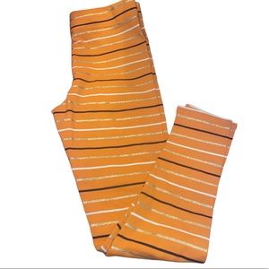 Halloween girls stripe orange leggings size M( 7-8)